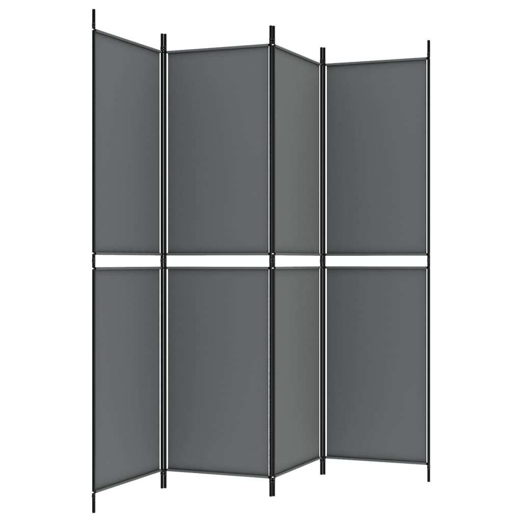 4-tlg. Paravent Anthrazit 200x200 cm Stoff