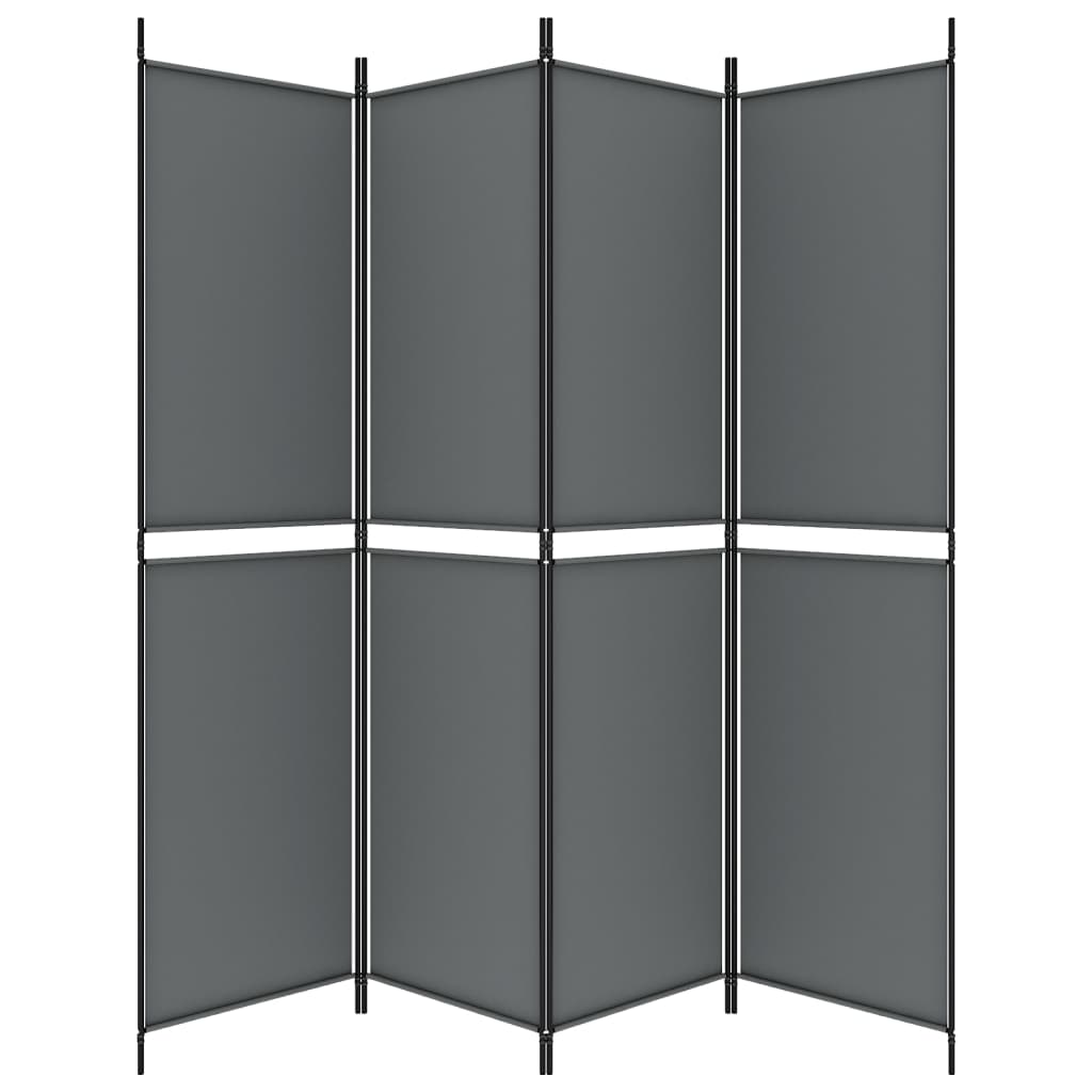 4-tlg. Paravent Anthrazit 200x200 cm Stoff