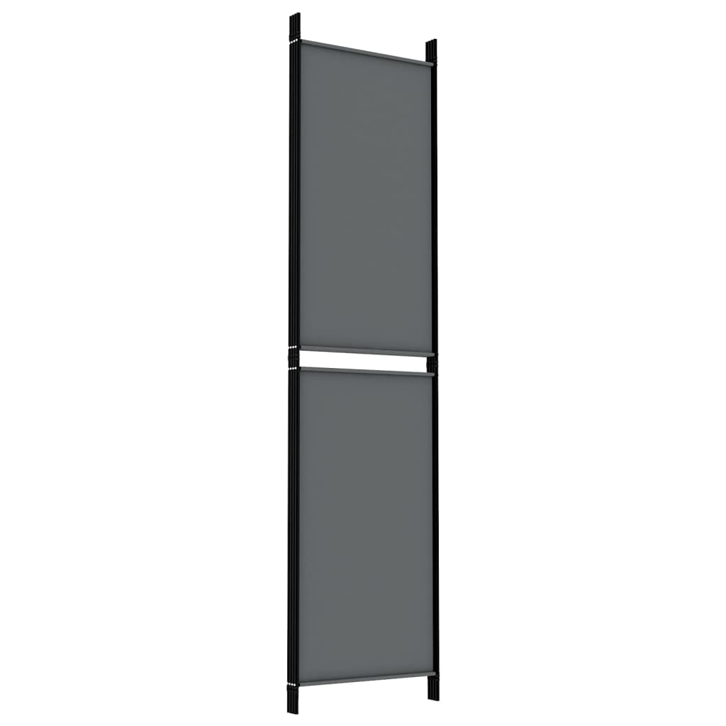 4-tlg. Paravent Anthrazit 200x200 cm Stoff