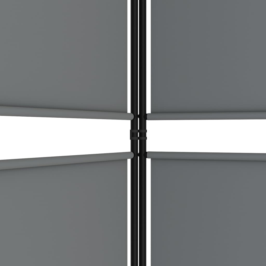 4-tlg. Paravent Anthrazit 200x200 cm Stoff