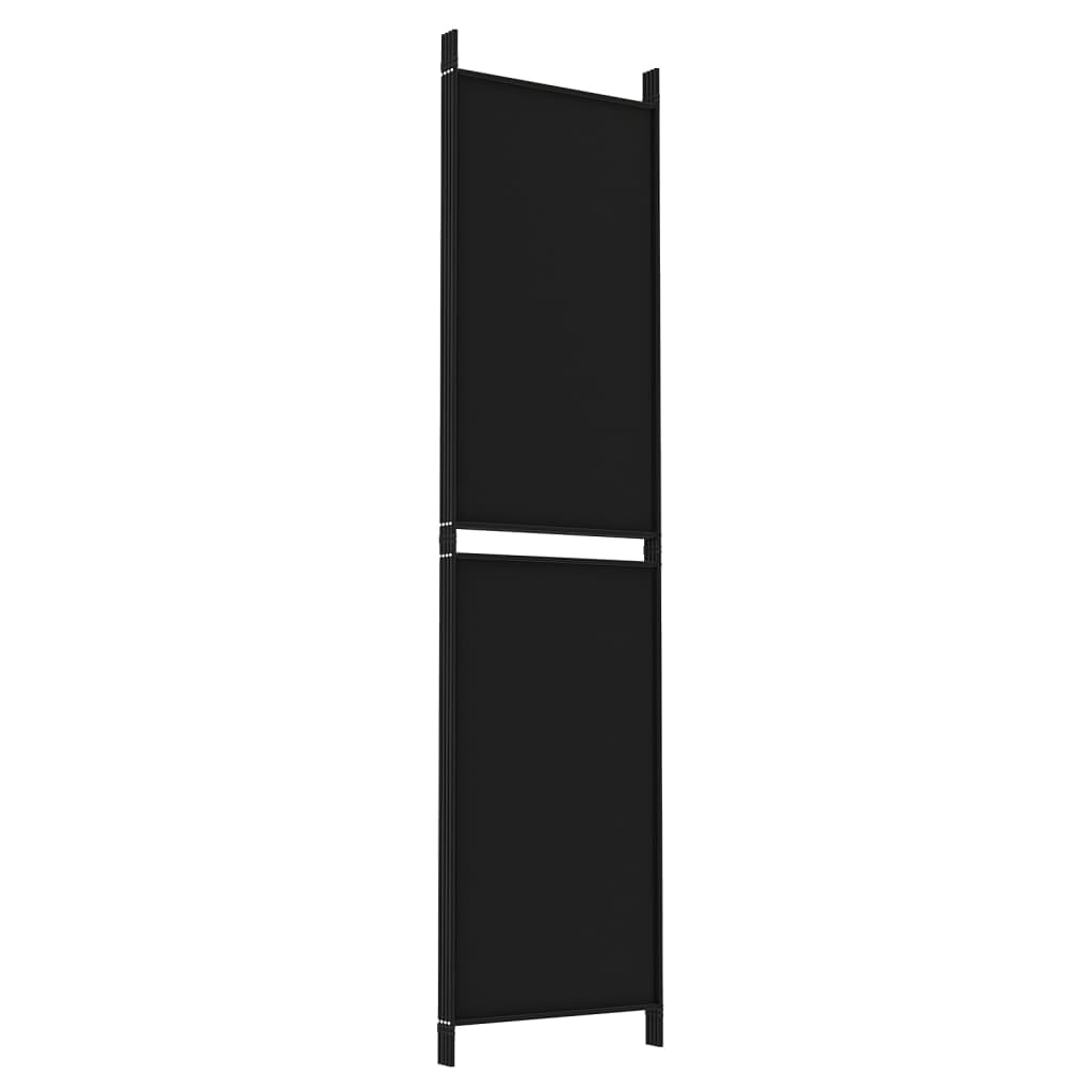 4-tlg. Paravent Schwarz 200x200 cm Stoff
