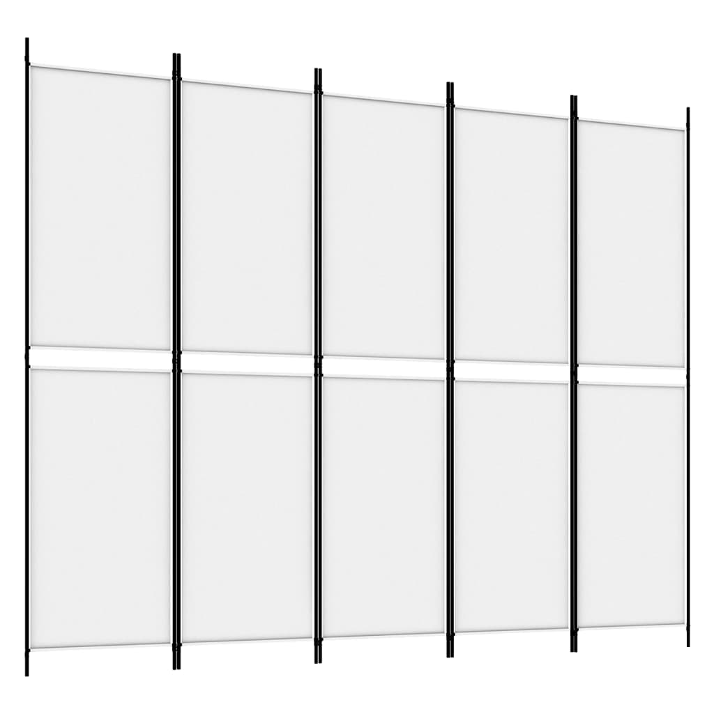 4-tlg. Paravent Weiß 250x200 cm Stoff