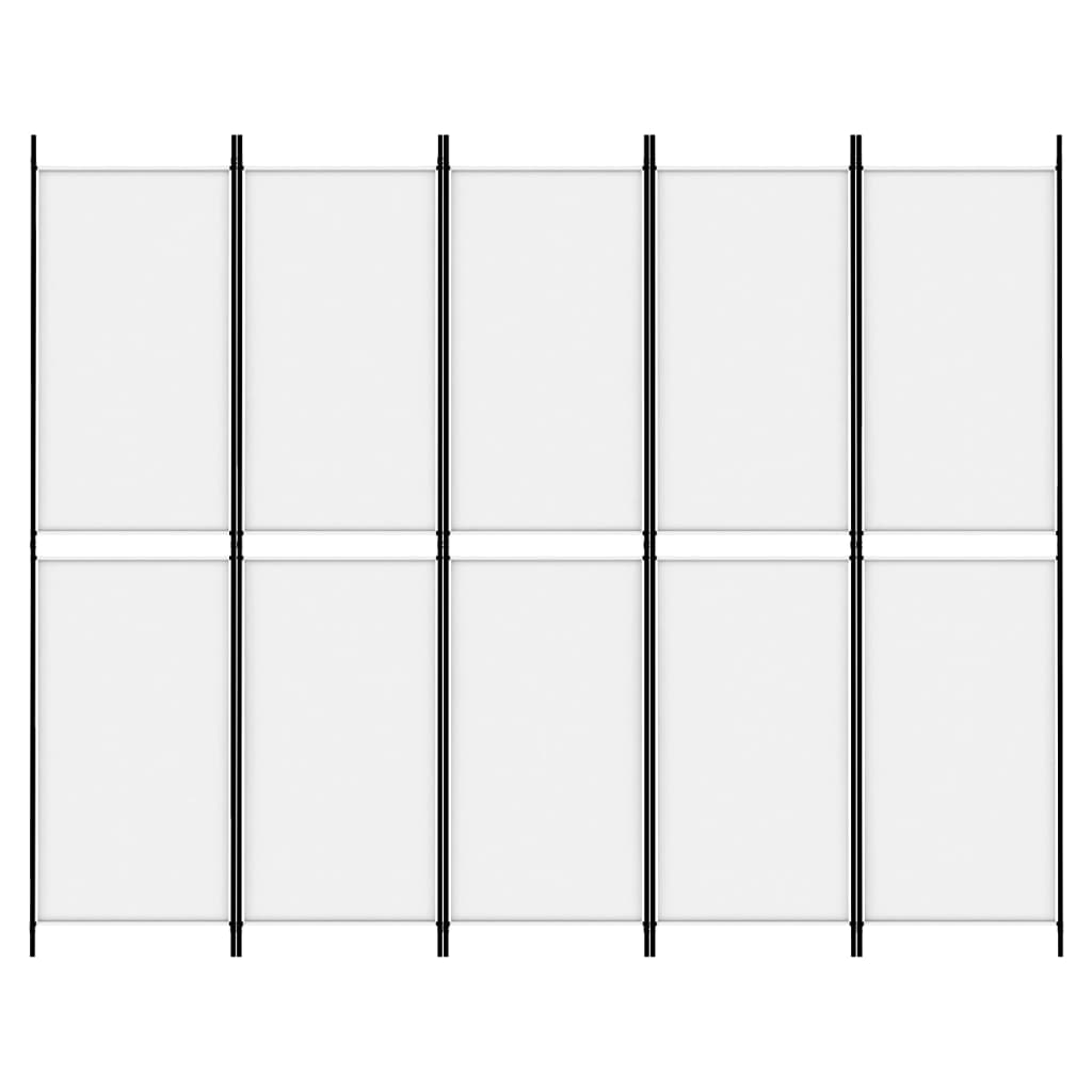 4-tlg. Paravent Weiß 250x200 cm Stoff