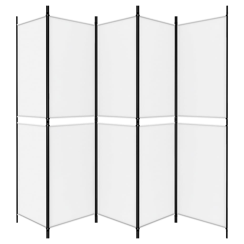 4-tlg. Paravent Weiß 250x200 cm Stoff