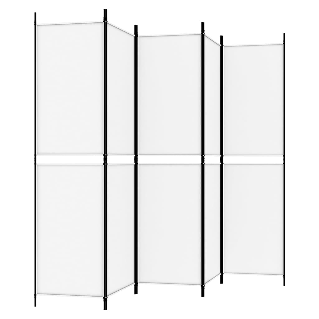4-tlg. Paravent Weiß 250x200 cm Stoff