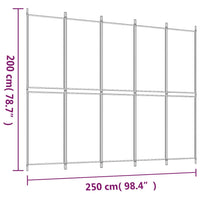 Thumbnail for 5-tlg. Paravent Braun 250x200 cm Stoff