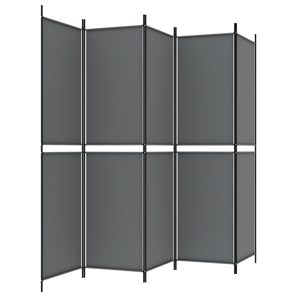5-tlg. Paravent Anthrazit 250x200 cm Stoff