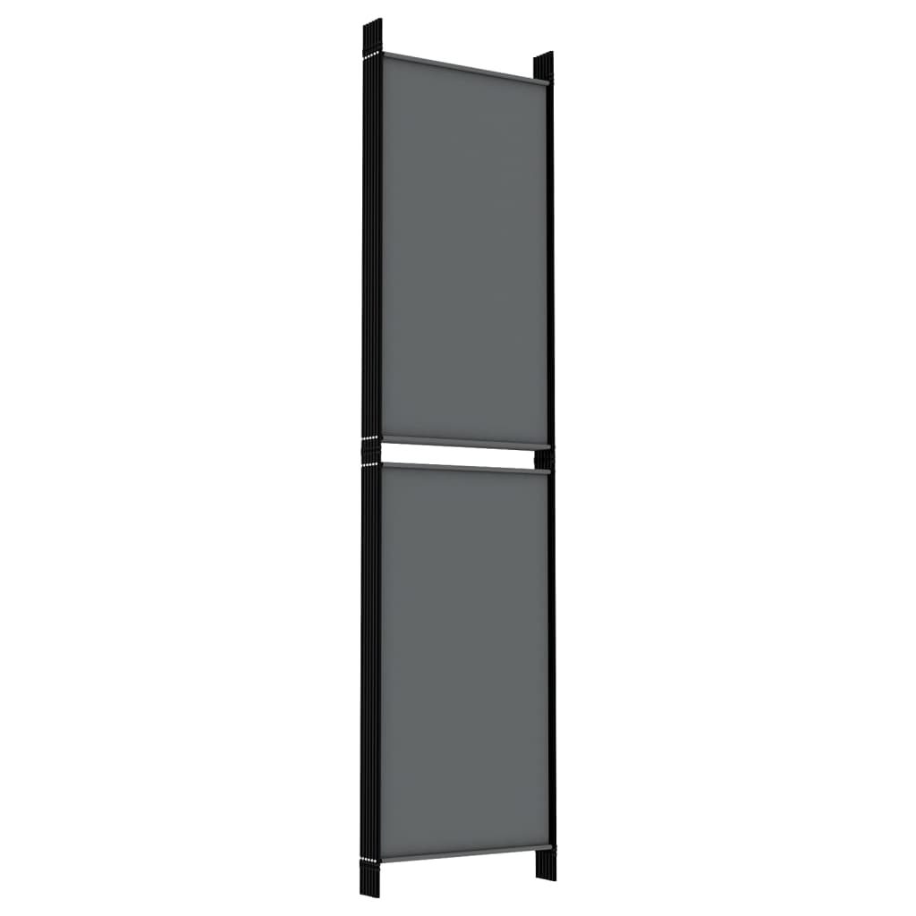 5-tlg. Paravent Anthrazit 250x200 cm Stoff