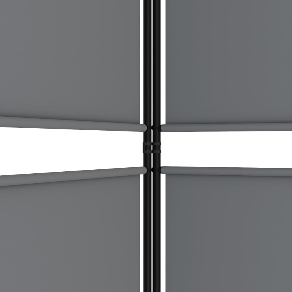 5-tlg. Paravent Anthrazit 250x200 cm Stoff
