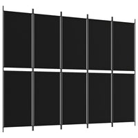 Thumbnail for 5-tlg. Paravent Schwarz 250x200 cm Stoff