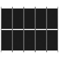 Thumbnail for 5-tlg. Paravent Schwarz 250x200 cm Stoff