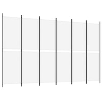 Thumbnail for 6-tlg. Paravent Weiß 300x200 cm Stoff