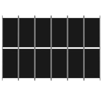 Thumbnail for 6-tlg. Paravent Schwarz 300x200 cm Stoff