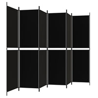 Thumbnail for 6-tlg. Paravent Schwarz 300x200 cm Stoff