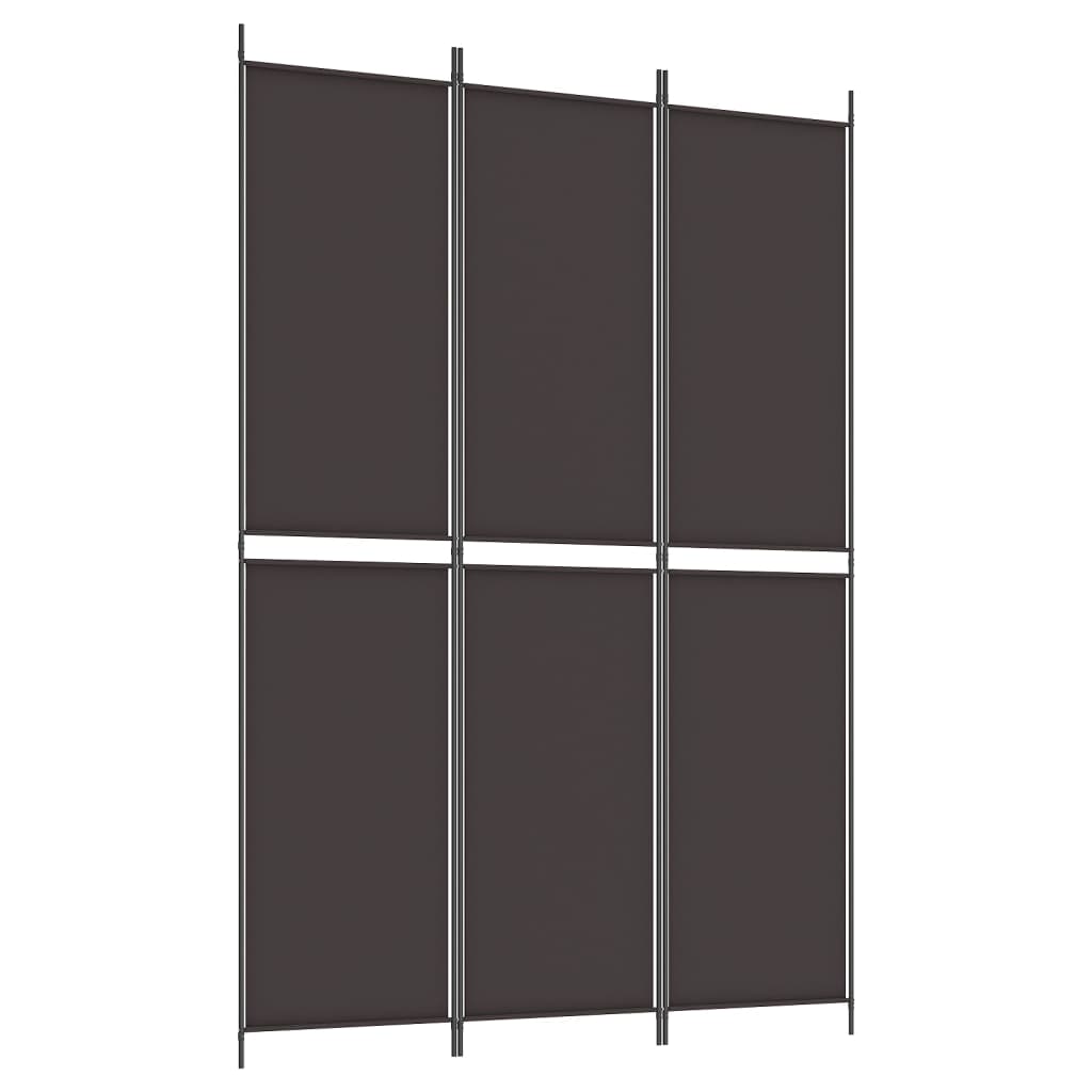 3-tlg. Paravent Braun 150x220 cm Stoff