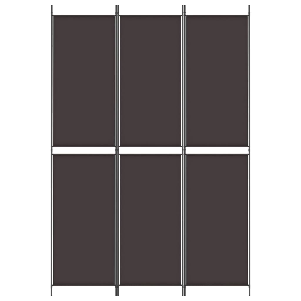 3-tlg. Paravent Braun 150x220 cm Stoff