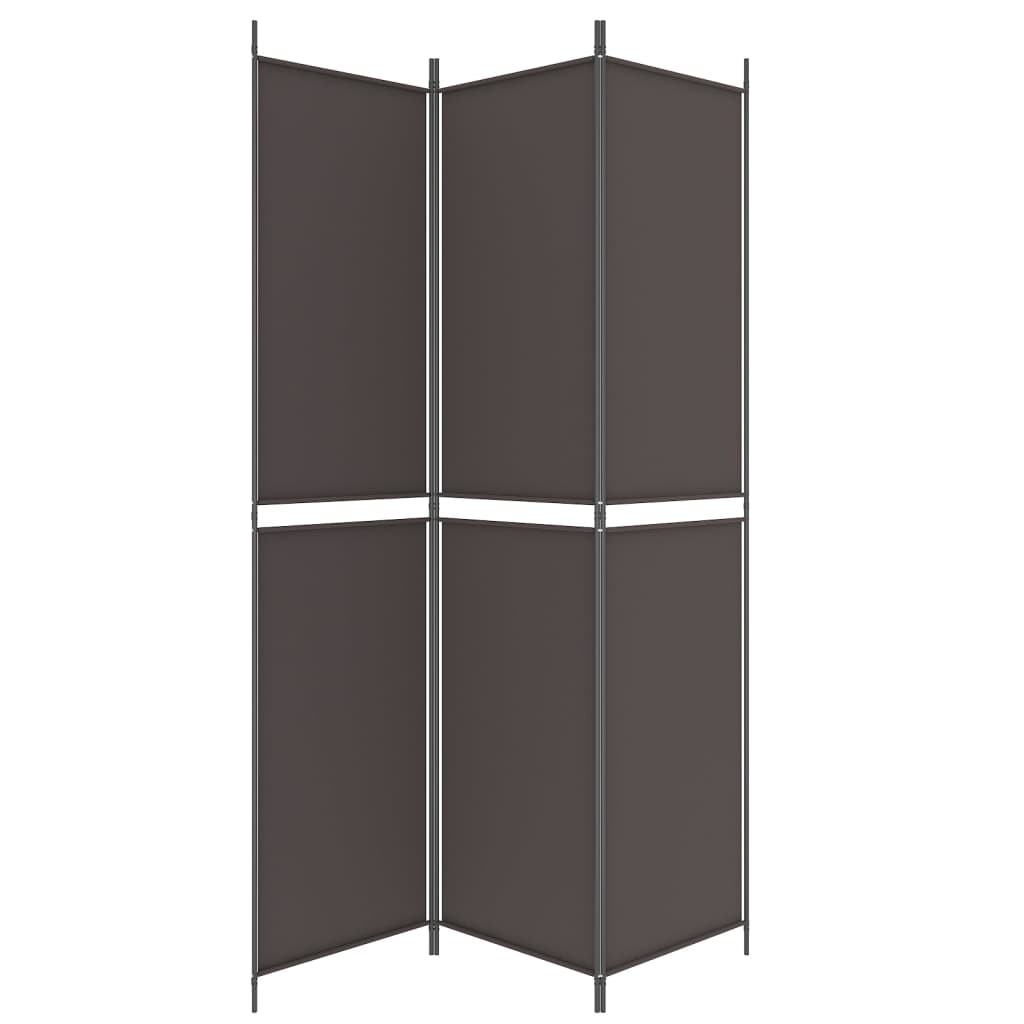 3-tlg. Paravent Braun 150x220 cm Stoff