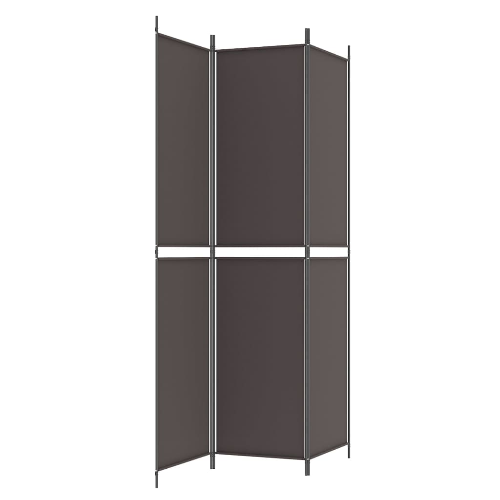 3-tlg. Paravent Braun 150x220 cm Stoff