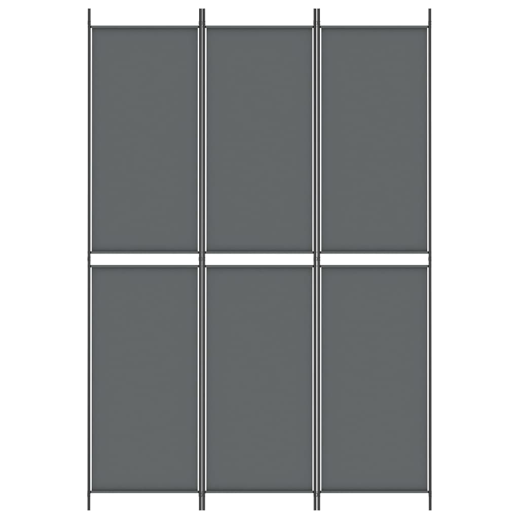 3-tlg. Paravent Anthrazit 150x220 cm Stoff