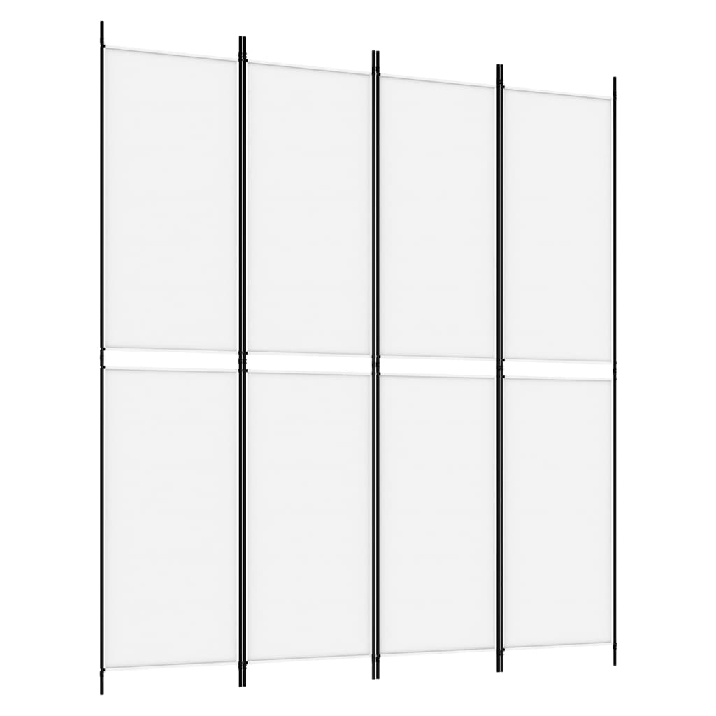 4-tlg. Paravent Weiß 200x220 cm Stoff
