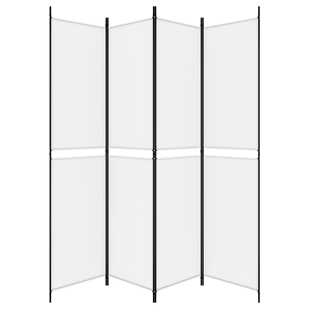 4-tlg. Paravent Weiß 200x220 cm Stoff
