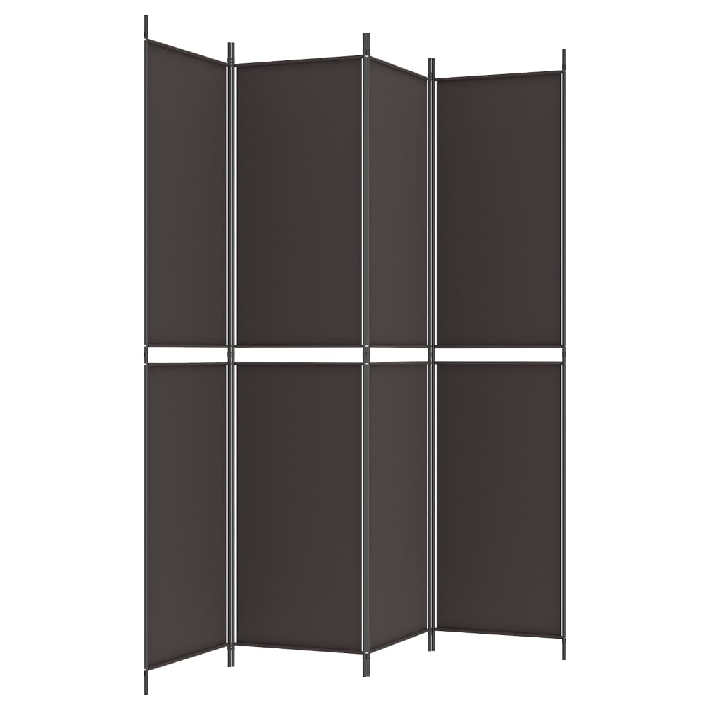 4-tlg. Paravent Braun 200x220 cm Stoff
