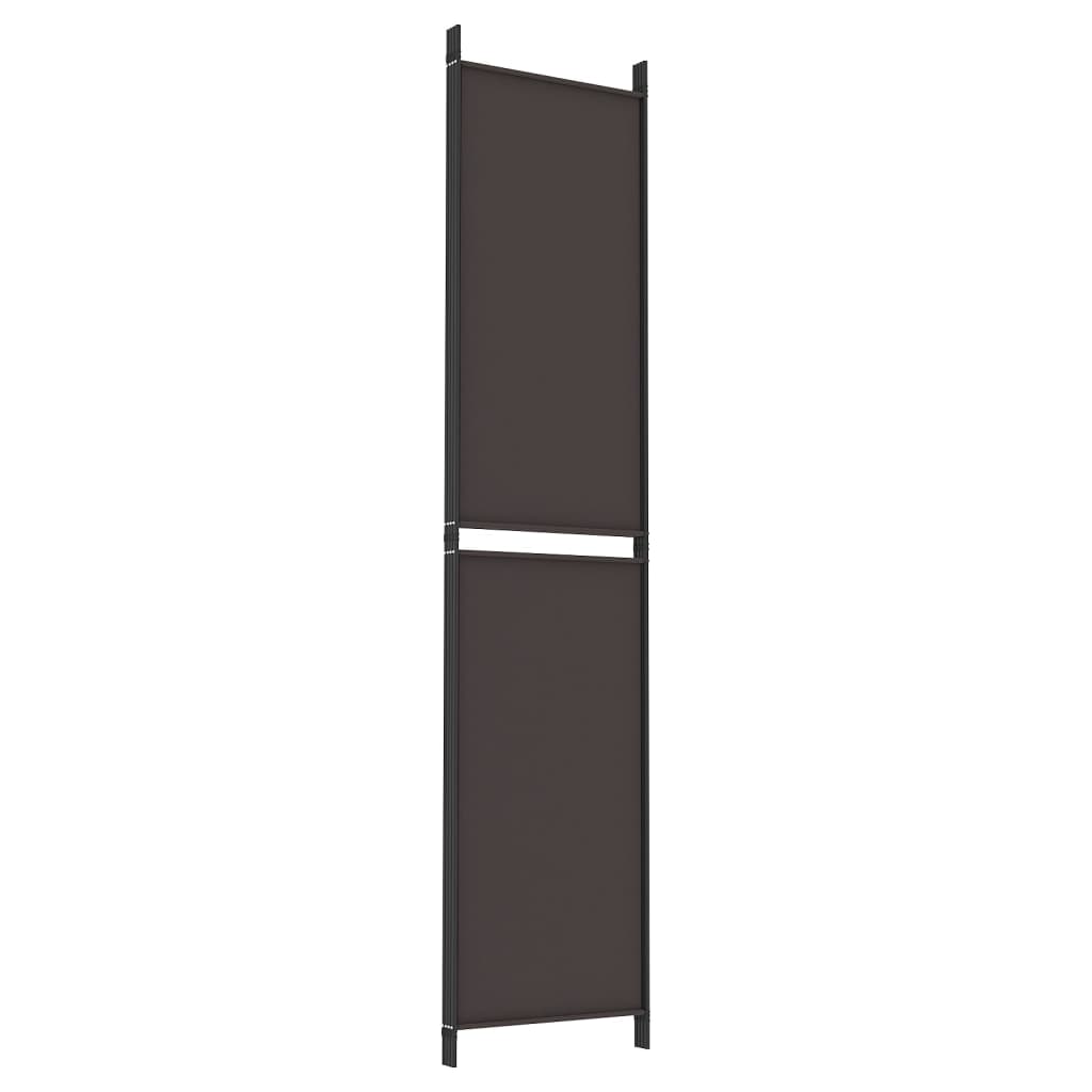 4-tlg. Paravent Braun 200x220 cm Stoff