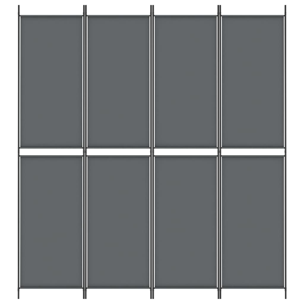 4-tlg. Paravent Anthrazit 200x220 cm Stoff