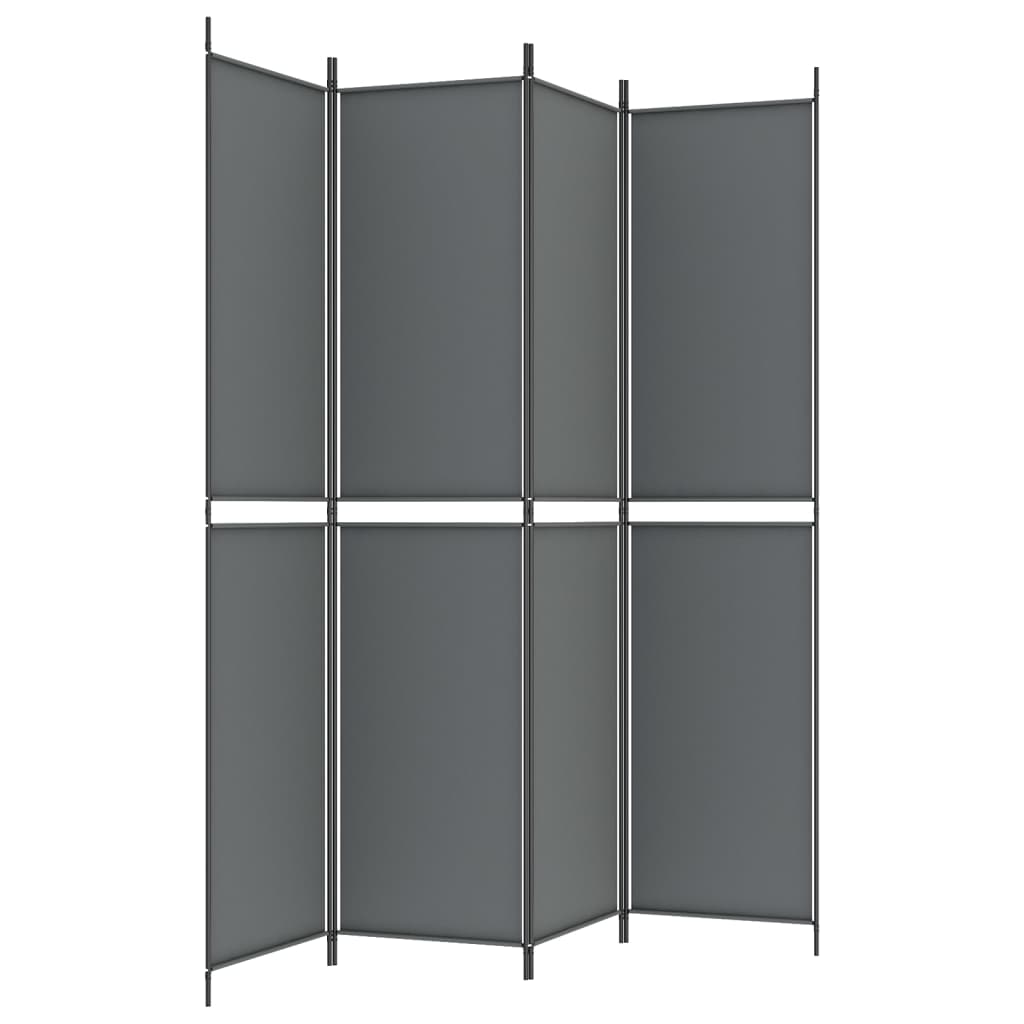 4-tlg. Paravent Anthrazit 200x220 cm Stoff