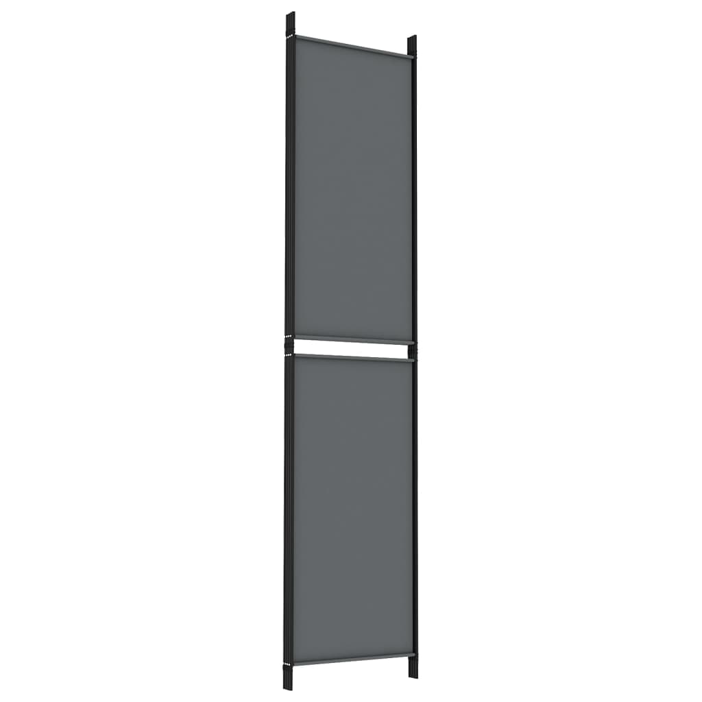 4-tlg. Paravent Anthrazit 200x220 cm Stoff