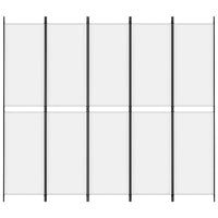 Thumbnail for 5-tlg. Paravent Weiß 250x220 cm Stoff