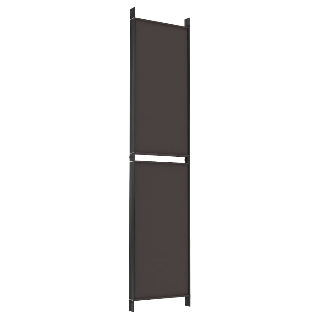 5-tlg. Paravent Braun 250x220 cm Stoff
