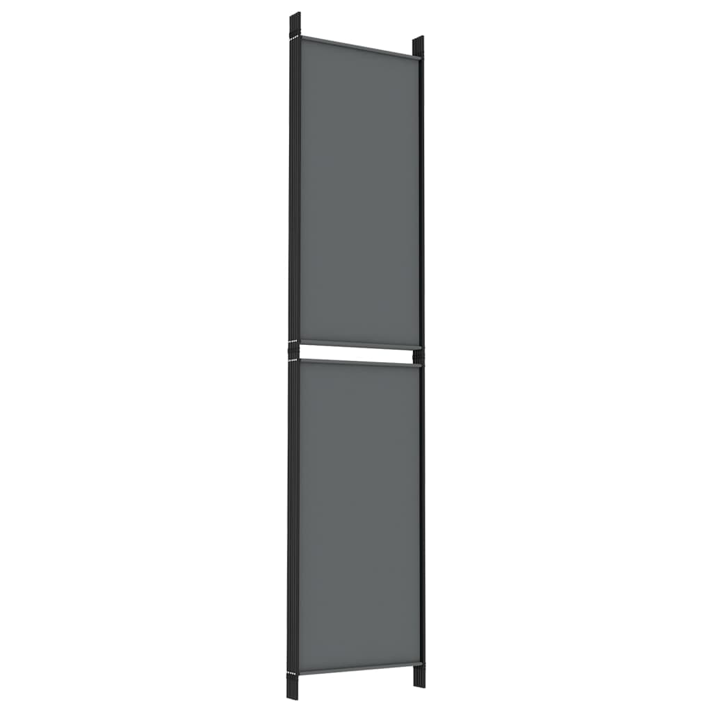 5-tlg. Paravent Anthrazit 250x220 cm Stoff