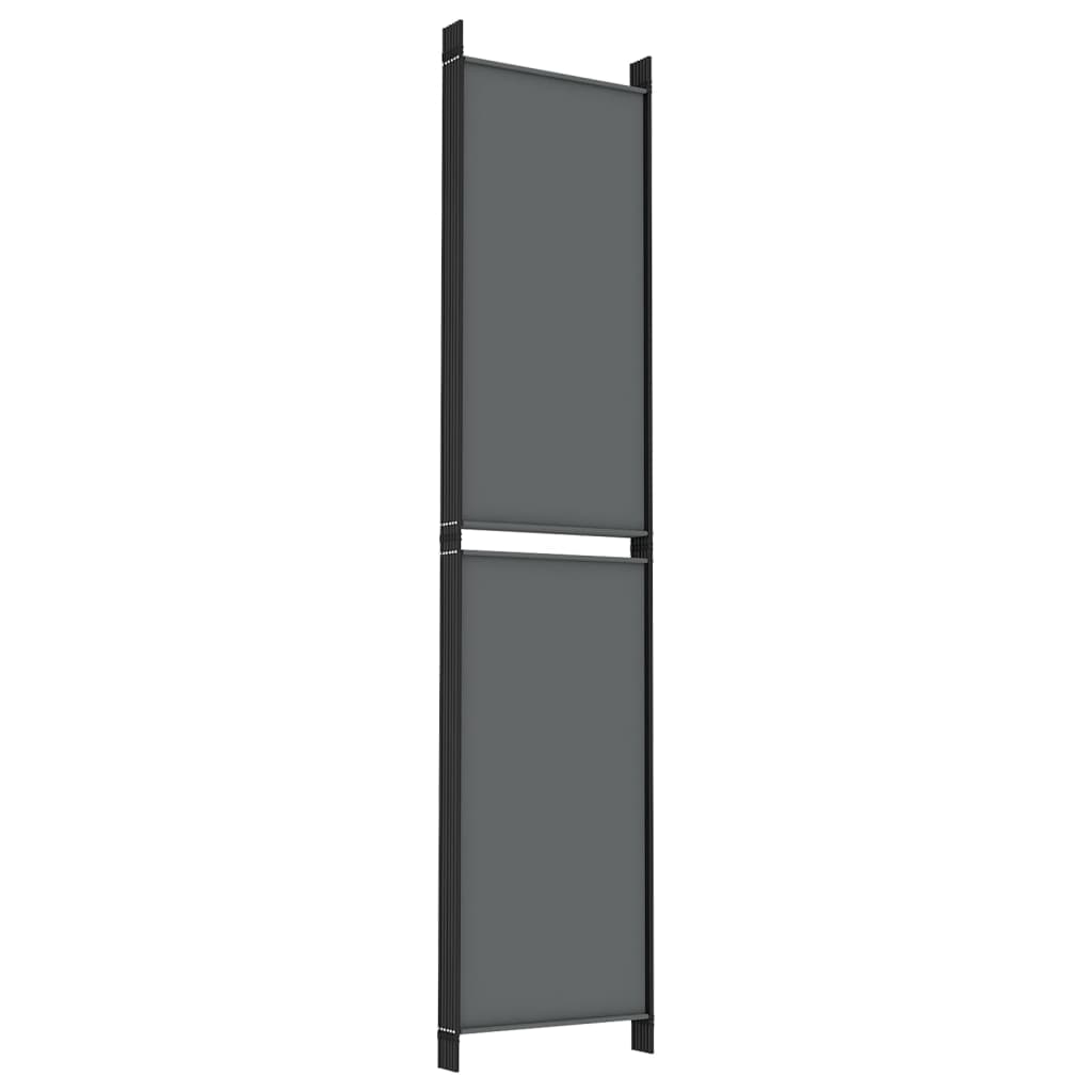 6-tlg. Paravent Anthrazit 300x220 cm Stoff