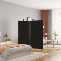 Thumbnail for 2-tlg. Paravent Schwarz 175x180 cm Stoff