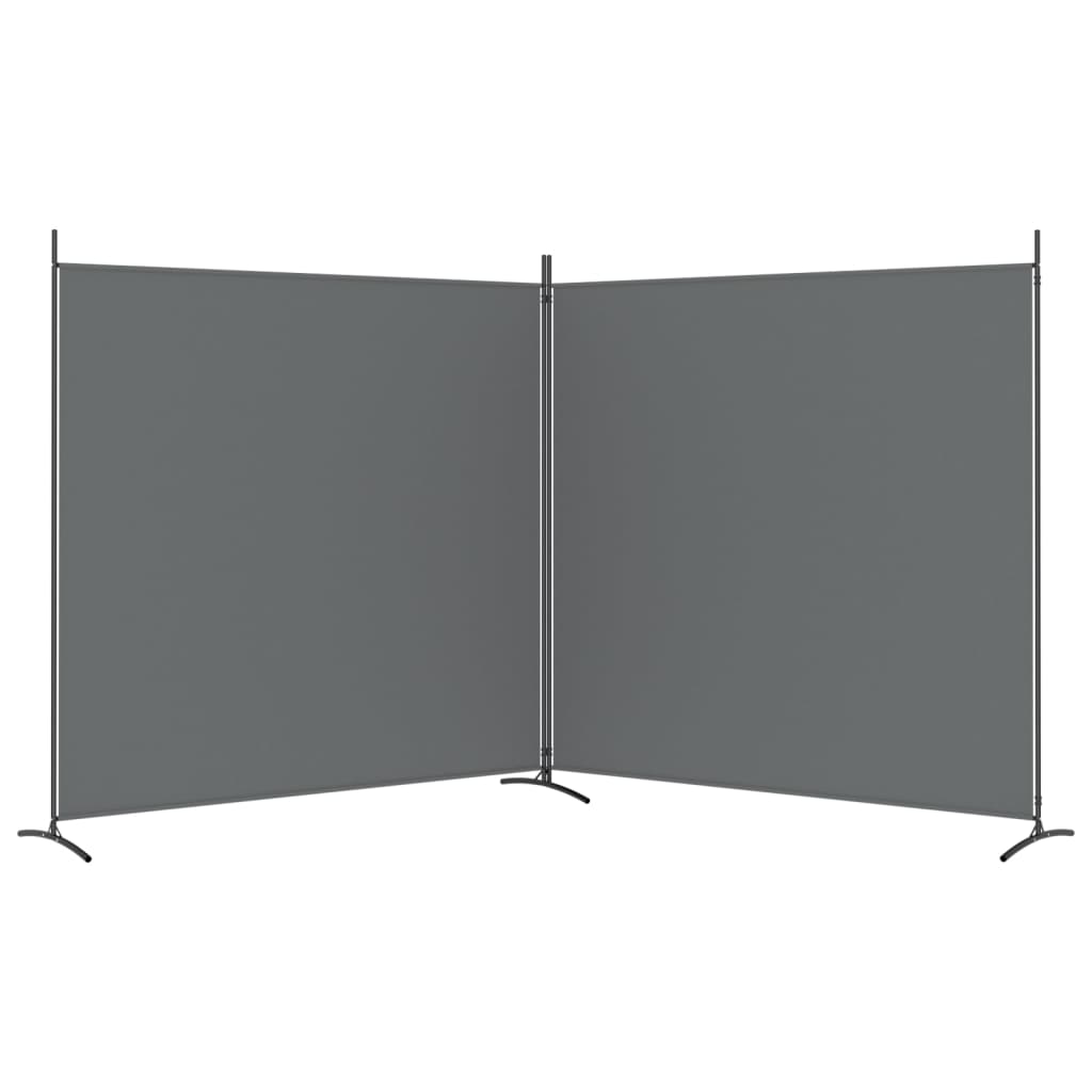 2-tlg. Paravent Anthrazit 348x180 cm Stoff