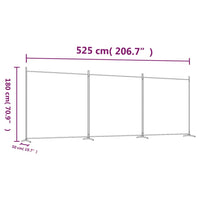 Thumbnail for 3-tlg. Paravent Braun 525x180 cm Stoff