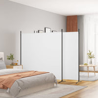 Thumbnail for 4-tlg. Paravent Weiß 698x180 cm Stoff
