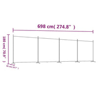 Thumbnail for vidaXL 4-tlg. Paravent Braun 698x180 cm Stoff