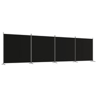 Thumbnail for 4-tlg. Paravent Schwarz 698x180 cm Stoff