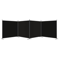 Thumbnail for 4-tlg. Paravent Schwarz 698x180 cm Stoff