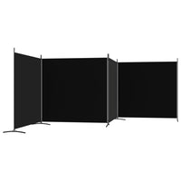 Thumbnail for 4-tlg. Paravent Schwarz 698x180 cm Stoff