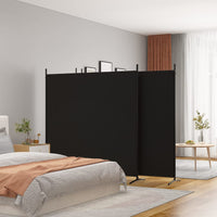 Thumbnail for 4-tlg. Paravent Schwarz 698x180 cm Stoff