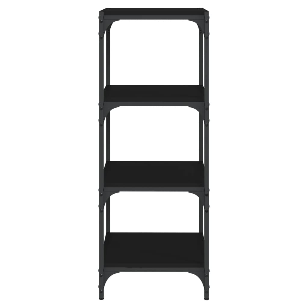 Bücherregal Schwarz 40x33x100 cm Holzwerkstoff und Stahl