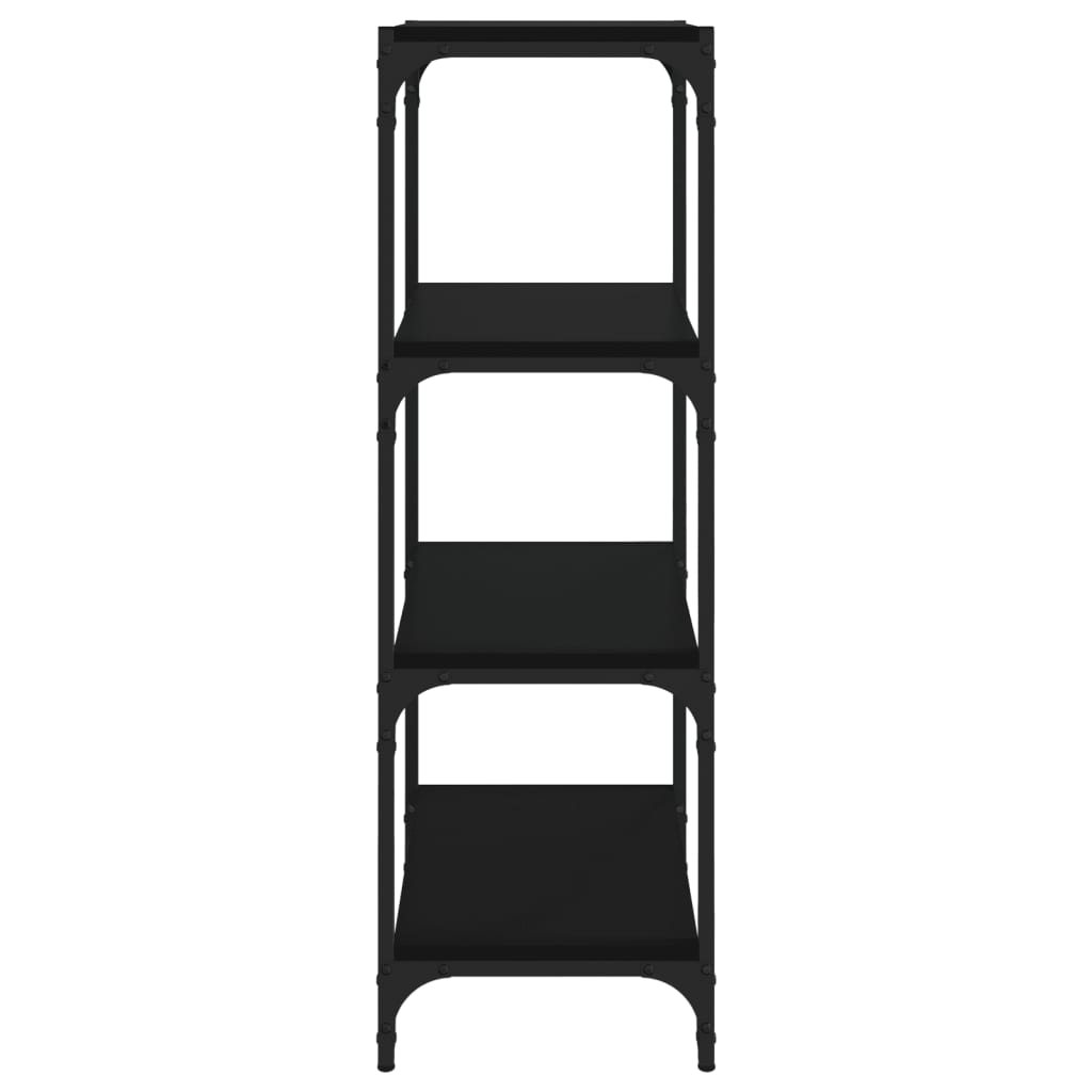 Bücherregal Schwarz 40x33x100 cm Holzwerkstoff und Stahl