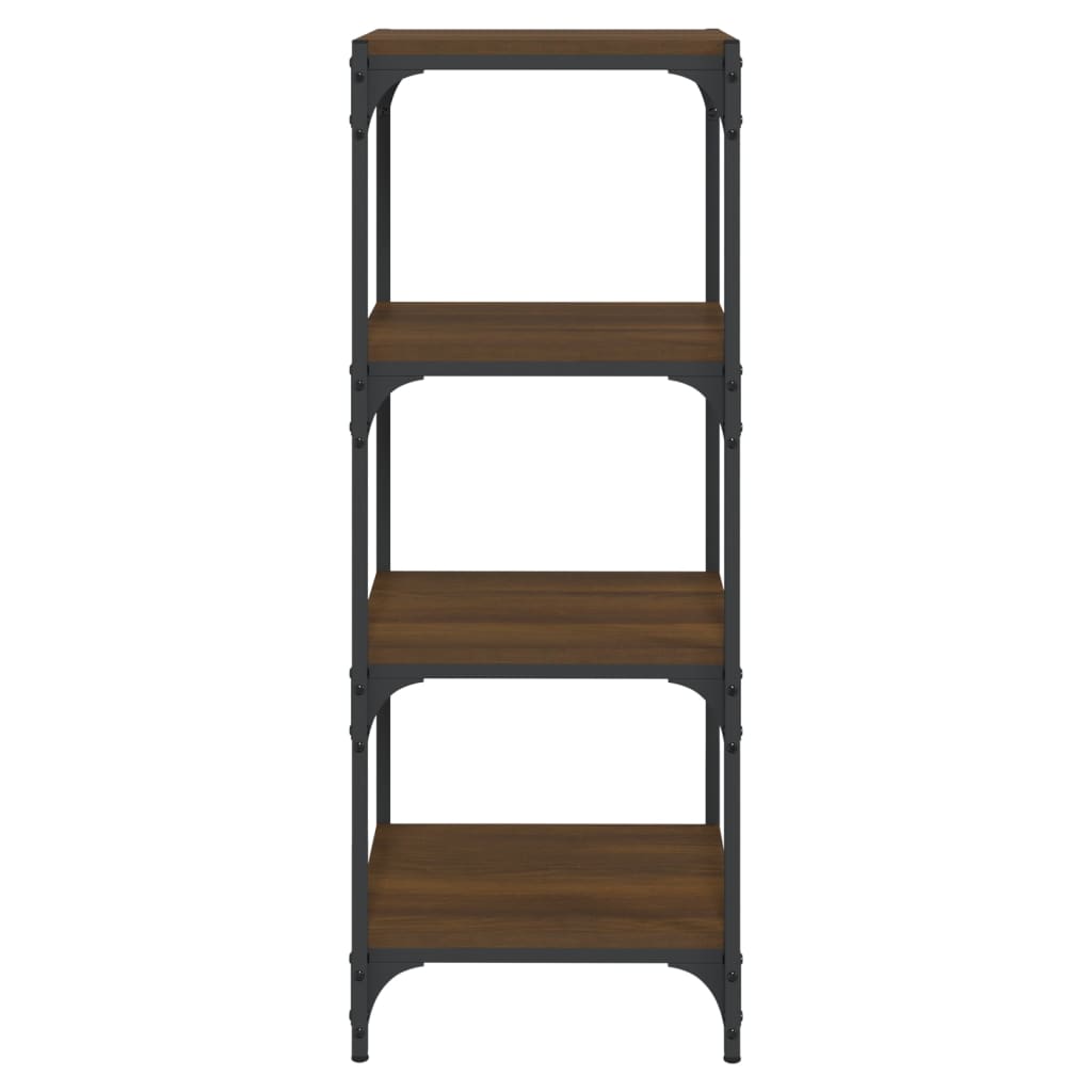 Bücherregal Braun Eichen-Optik 40x33x100 cm Holzwerkstoff Stahl