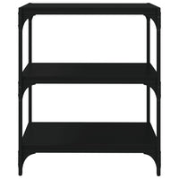 Thumbnail for Bücherregal Schwarz 60x33x70,5 cm Holzwerkstoff und Stahl