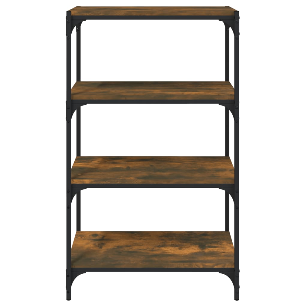 Bücherregal Räuchereiche 60x33x100 cm Holzwerkstoff und Stahl