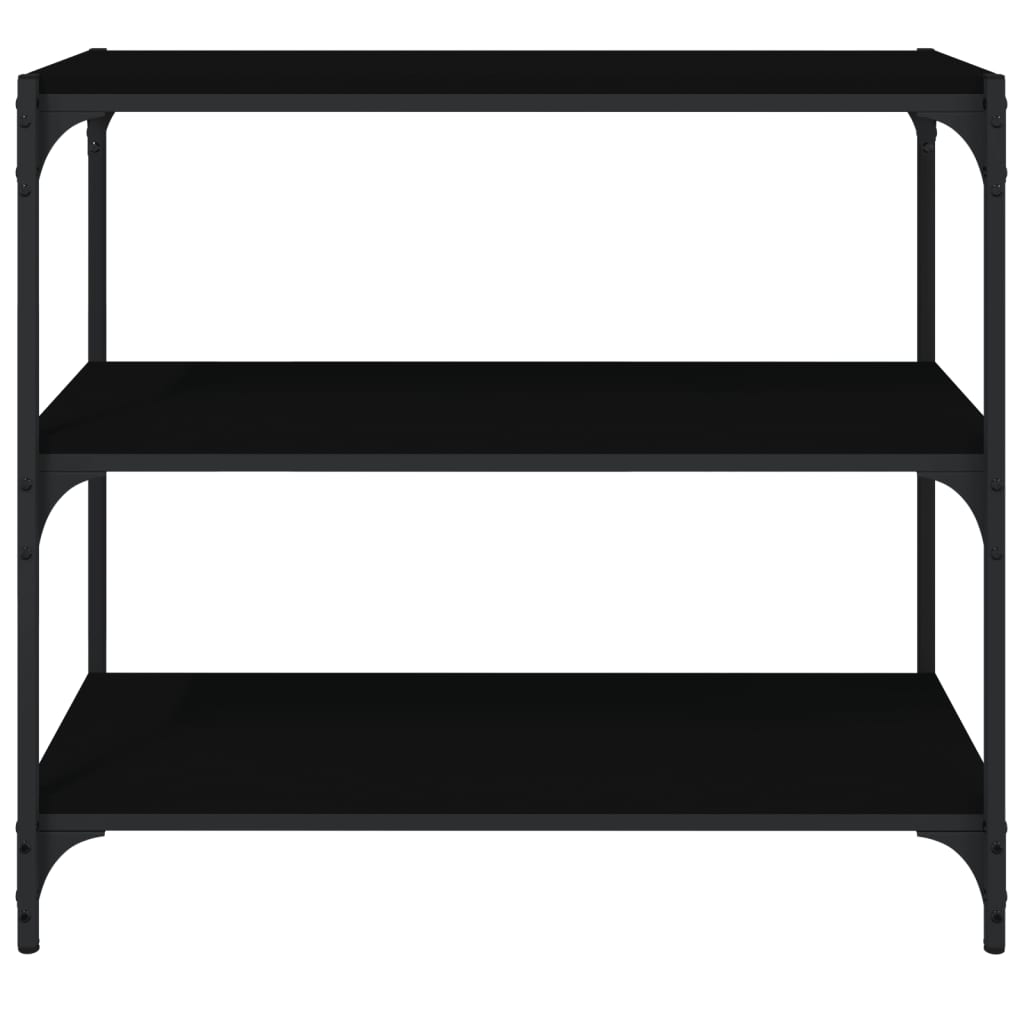 Bücherregal Schwarz 80x33x70,5 cm Holzwerkstoff und Stahl