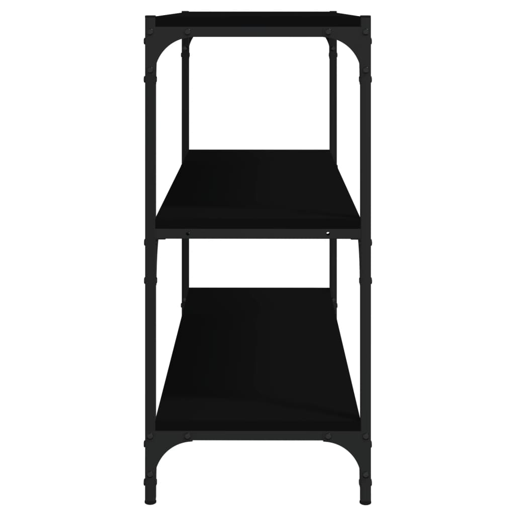 Bücherregal Schwarz 80x33x70,5 cm Holzwerkstoff und Stahl